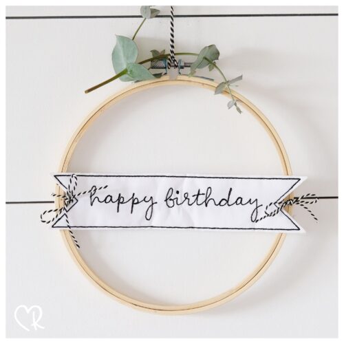 ITH Banner happy birthday, 10x10, 13x18, 16x26 und 18x30