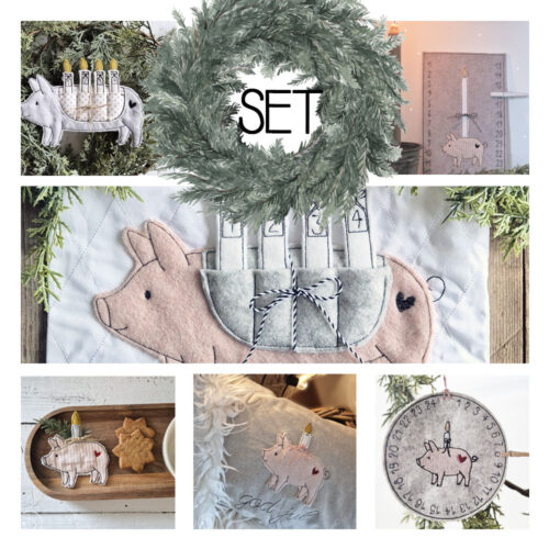 Grosses Set Advents- und Kerzenschwein Enna [Digital]