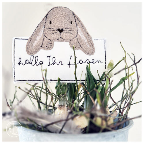 Ninchen mit Schild Blumenstecker [Digital]