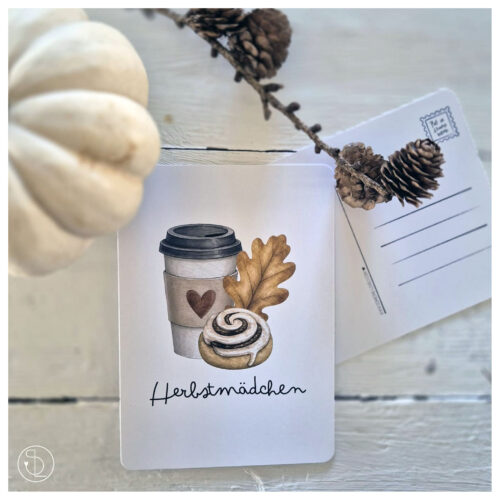 Postkarte Herbstmädchen